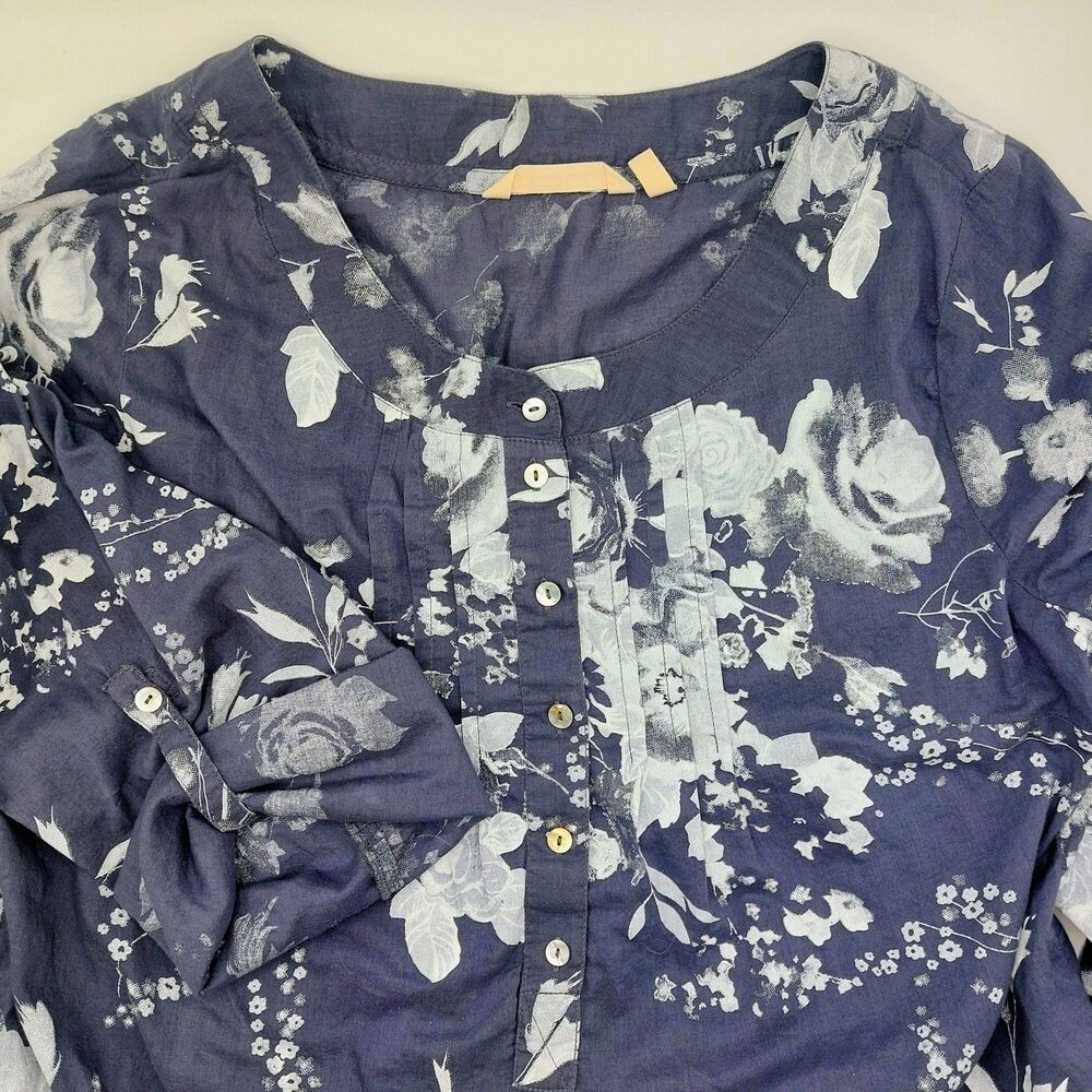 Soft Surroundings Tuberosa Tunic Top w/Camisole Women's Medium Floral Roll Tab